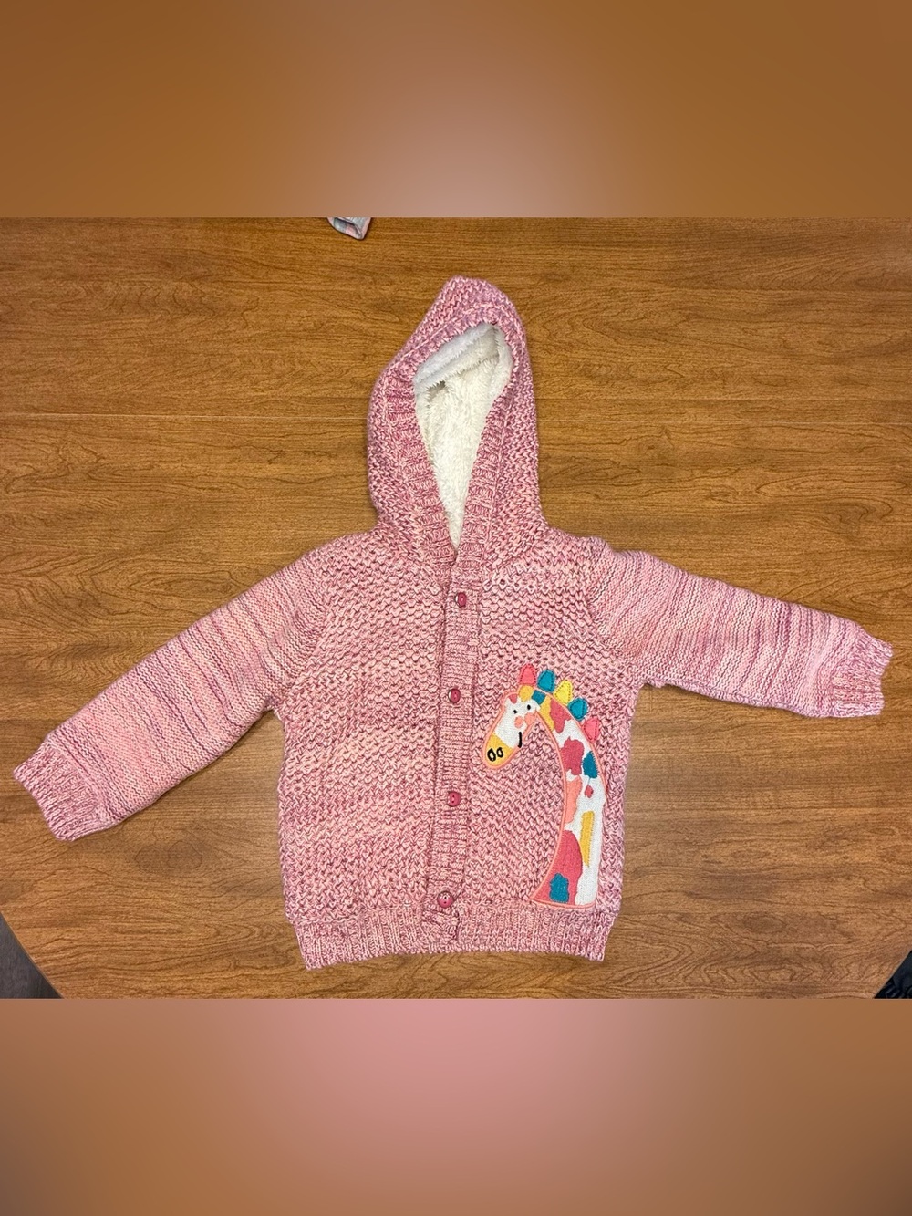 Giraffe wildlinggs brand size 12mo hood button up sweater